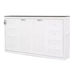 Twin Size Murphy Bed with LED Light, can be Folded into a Cabinet, Hidden Wall Bed Cabinet for Guest Room