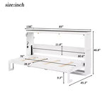 Twin Size Murphy Bed with LED Light, can be Folded into a Cabinet, Hidden Wall Bed Cabinet for Guest Room