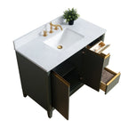 Vanity Art Bathroom Vanity with Ceramic Sink and Engineered Marble Top