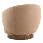 Spruce&Spring Upholstered Swivel Accent Barrel Chair with Wood Base