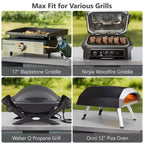 Isola cucina da esterno FAMYYT da 198,9 cm con piano di lavoro in acciaio inossidabile, stazione barbecue pieghevole e mobili contenitori, blu grigio