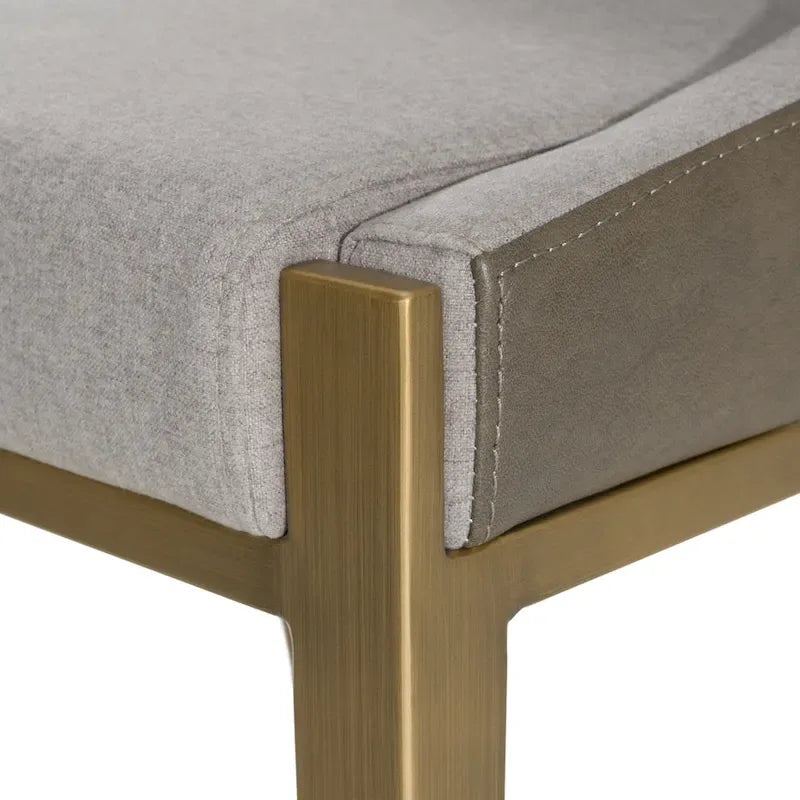 Modrest Fairview Contemporary Grey & Brass Counter Stool