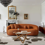 Blaine Japandi Style Luxury Modern Boucle Fabric Curved Sofa