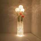 Plug In Column LED Rattan Floor Lamp for Living Room
