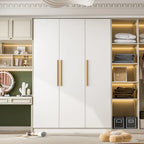 Wardrobe Armoire Wooden Closet Cabinet 6 Storage Cube and Hanging Rod