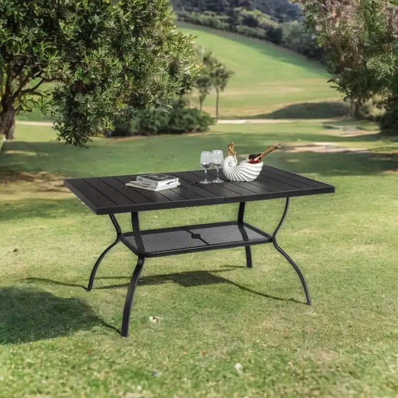 Patio 59 in. Wrought Iron Dining Table