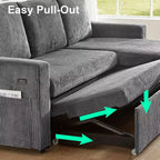Dyonery 81 Sectional Sleeper Sofa, L-Shaped Pull Out Couch with Reversible Storage Chaise, USB, Reclining Backrest