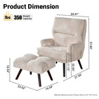 Chaise longue inclinable réglable OVIOS avec ottoman