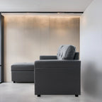 Reversible Sectional Sofa with Pull-Out Sleeper Bed, Hidden Storage Chaise, Durable Legs,