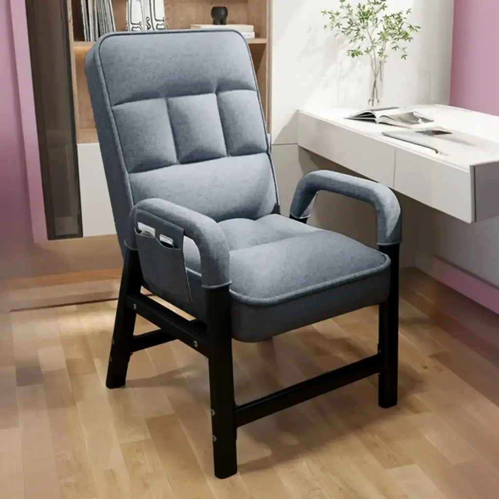 Modern Grey Upholstered 4-Leg Office Chair