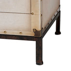 Table d'appoint/Malle de rangement en toile effet vieilli Laura