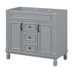 36'' Modern Bathroom Vanity with Top Sink and Mirror Cabinet,2 Doors and 2 Drawers