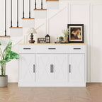 Celebalcony Buffet Cabinet with Storage,53.4 Large Kitchen Storage Cabinet with 3 Drawers & 4 Doors, Adjustable Shelf for Kitchen,Living Room