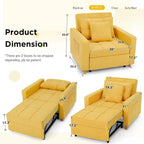 Adjustable Sleeper Chair Bed, 3-in-1 Convertible, Multiple Colors, Fits 1 Person