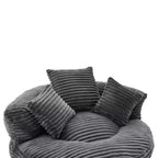Bean Bag Sofa for Adults Kids, Oversized Corduroy Bean Bag Chair with 3 Pillows & Armrest for Living Room Bedroom