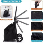 Acekool 2-in-1 Foldable Hand Truck Utility Cart with Removable Waterproof Bag, Thick Seat Cushion & Adjustable Non-Slip Handle, Black