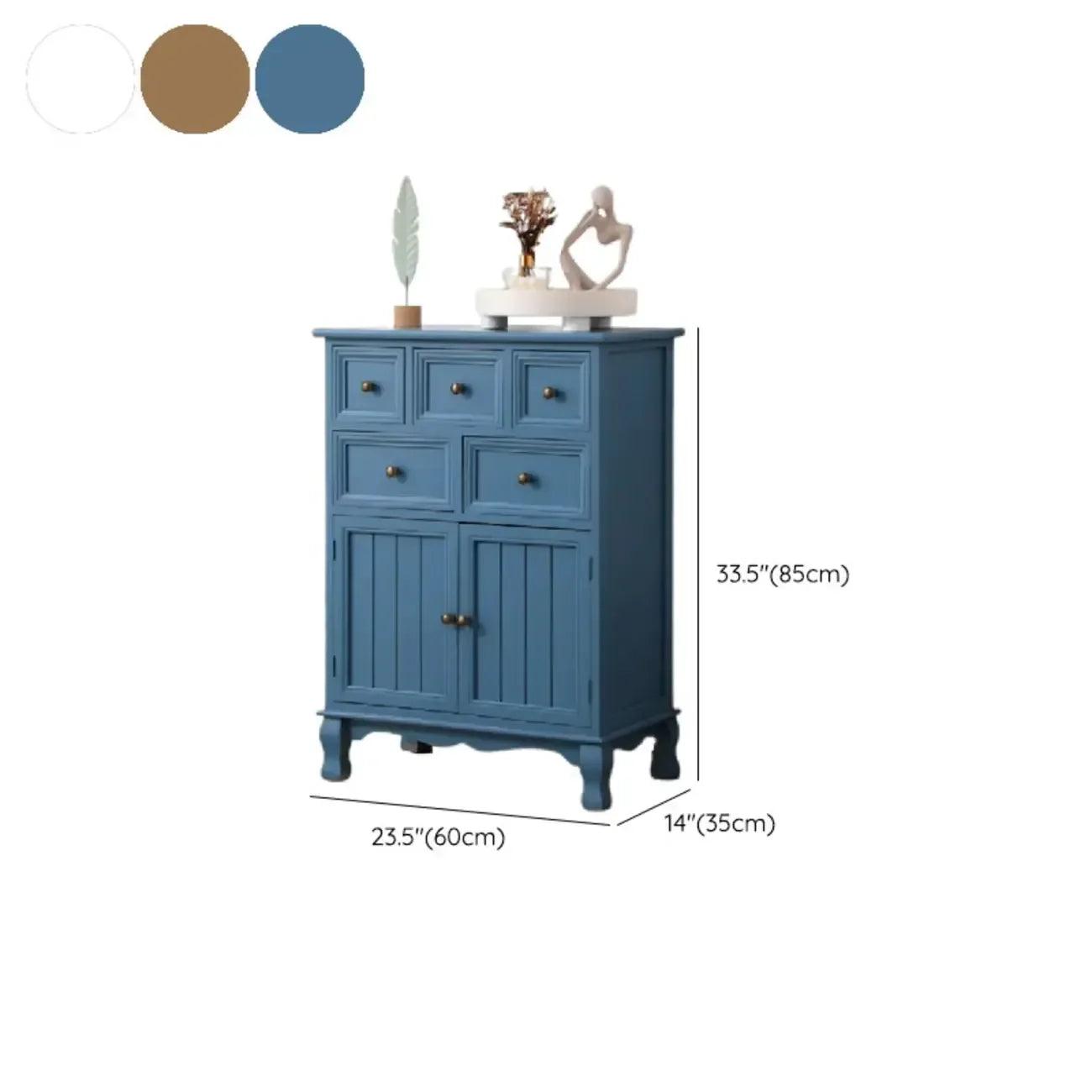 Rustic Brown Wood Accent Cabinet for Living Room Storage