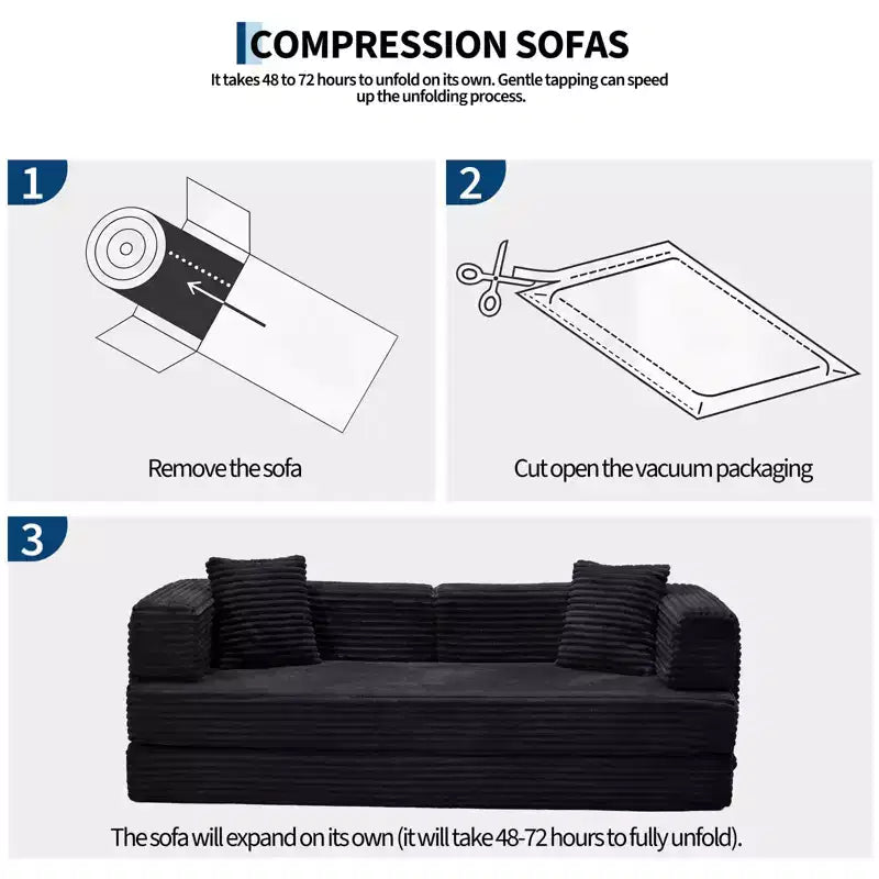 80.7 5-in-1 Convertible Sleeper Sofa Bed – Corduroy, 1200 lbs, No Assembly
