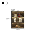 Modern Grey Metal Wood Corner Display Cabinet with Glass Door