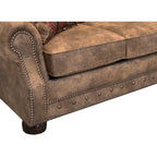 Divano letto in tessuto scamosciato marrone rustico Rancho - 37 x 86 x 40