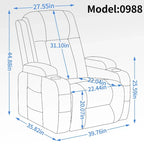 Power Lift Recliner Chair, Modern Single Motor Massage Sofa Chair with Lumbar Heating, USB Charging Port, Cup Holders