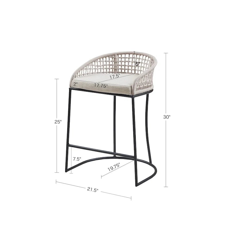 Madison Park Carmel Woven Counter Stool 25