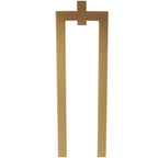 Marble Geometric Side End Accent Table with Gold Metal Rectangular Stand - White
