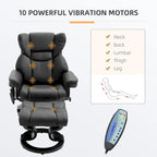 HOMCOM Massage Recliner Chair with Ottoman Footrest