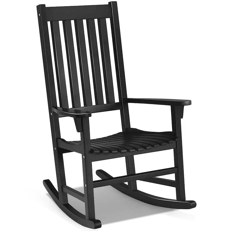 Rocking Chair Solid Wooden Frame Porch Rocker Indoor Outdoor