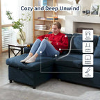 80 L-Shaped Sofa Couch Bed, Sofa Sleeper with Pull Out Bed, Reversible Sleeper Sofa Bed