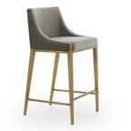 Modrest Fairview Contemporary Grey & Brass Counter Stool