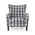 Fauteuil rembourré à dossier haut avec pieds en bois Modern Retro 30.25 pour le salon