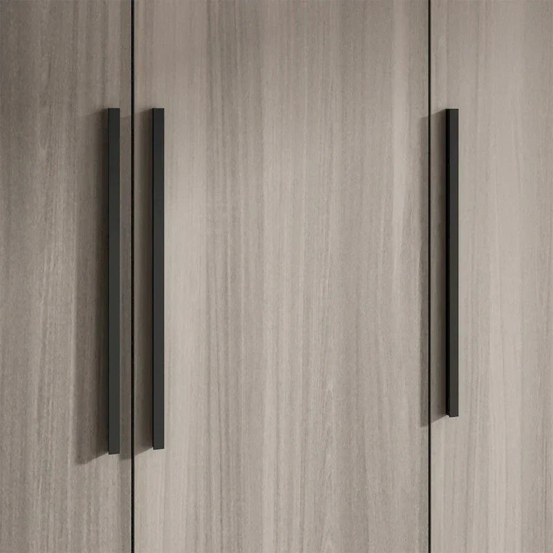 Wardrobe Armoire Wooden Closet Cabinet 6 Storage Cube and Hanging Rod