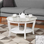 Round Coffee Table with Shelf
