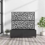 MAYEERTY Planter Box with Trellis Iron Black Net 01 Style 72x47x16in 3-Piece Set