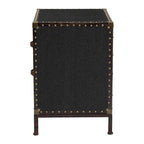 Table d'appoint/Malle de rangement en toile effet vieilli Laura