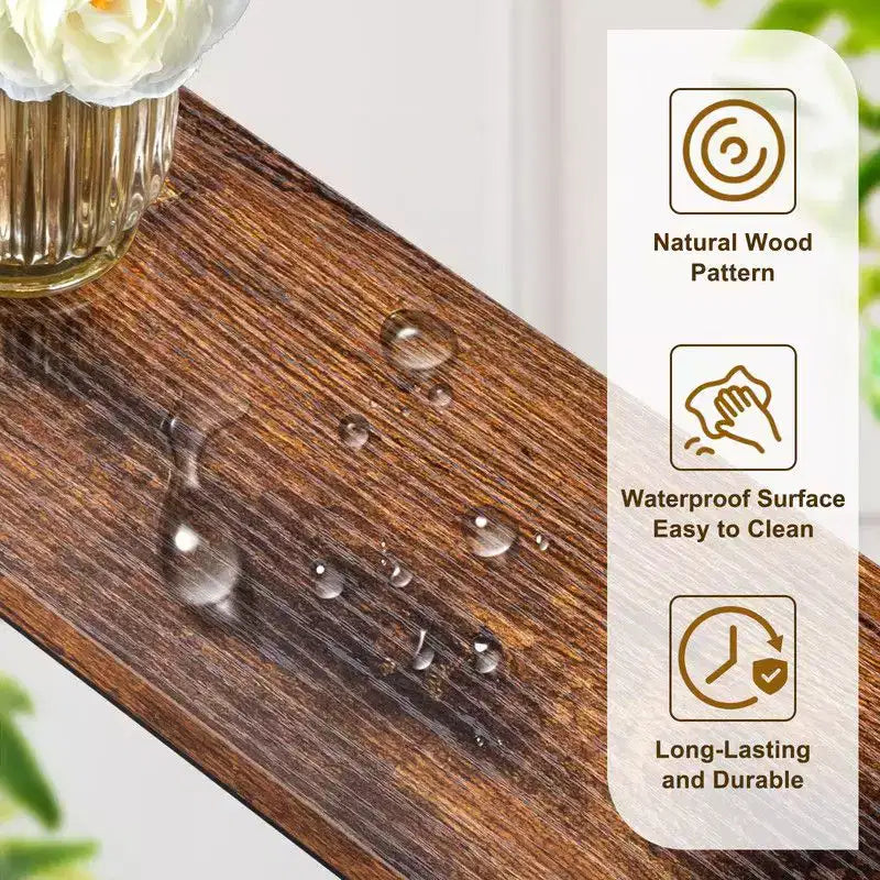 Rust Brown 1pcs Triamine Iron 100*15*79cm Entryway Table with Plugs