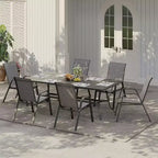 Patio Chairs,Outdoor Stackable Dining Chairs Set of 4/6 All Weather Lightweight Textilene Outdoor Chair Sets with Armrests for Backyard,Pool Deck