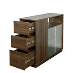 GDFStudio Hikaru Modern Sideboard Buffet Cabinet with Sliding Glass Doors and Drawers