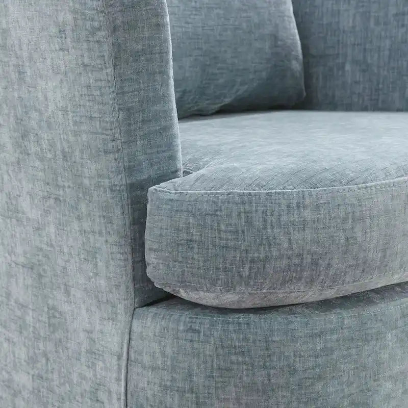 Modern Chenille Upholstered Swivel Accent Barrel Chair Set Modern Swivel Armchair for Living Room