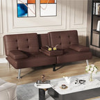 Divano letto futon convertibile Homall con portabicchieri e cuscini