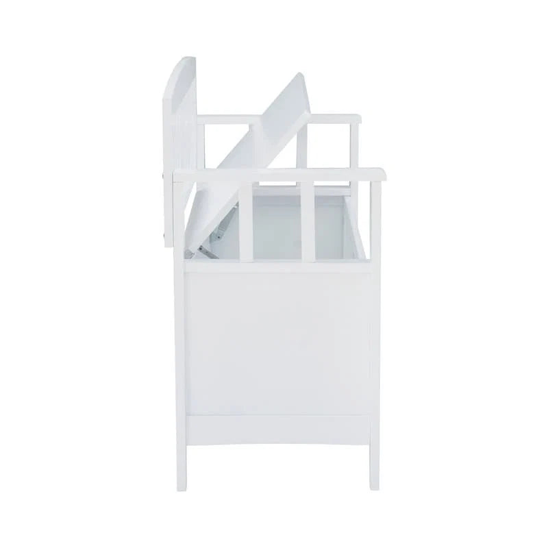 Migdalia Flip Top Slat Back Storage Entryway Bench
