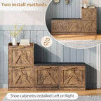 Shoe Storage Cabinet with Bench & 4 Flip Drawers - Narrow Entryway Organizer for 35-40 Pairs