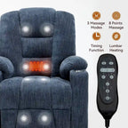 Fauteuil inclinable Power Lift avec massage et chaleur, fauteuils inclinables larges et rembourrés Lazy Boy avec ports USB, Type C et 2 porte-gobelets en acier