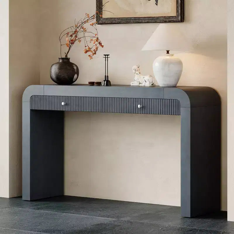 Tavolo Consolle Rustico Whisen Tavolo da Ingresso Tavolo Laterale con Frontale del Cassetto Scanalato