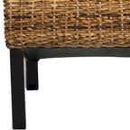 Set of 2 Natural Wicker Dining Chairs 19W x 22D x 41H, Boho Coastal Style