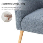 Sheila Modern 30 W Boucle Armchair with Solid Wood Legs Set of 2 by HULALA HOME