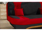 Canapé 3 places convertible et espace de rangement - bicolore anthracite / rouge - en tissu de qualité EWIN