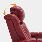 MCombo Power Recliner Chair with Adjustable Headrest, Dual Motor Home Theater Seating with USB Port, Breathable Leather HTS411