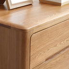 Commode double traditionnelle en bois de chêne naturel pour chambre à coucher